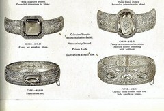 1920s Deco Filigree Bracelet JH PECKHAM Hinged Bangle Amethyst Paste Rhodium