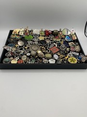 Vintage-Now Jewelry Lot Of 120 Pendants & Charms For Necklaces Enamel Rhinestone