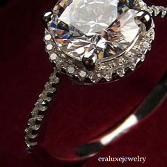 2.20Ct Round Cut Lab Created Diamond Halo 14K White Gold Finish Engagement Ring