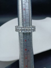 Vintage Eternity Band Ring Size 8 CZ Cubic Zirconia Multi Stone Silver Tone