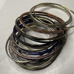 Lot of Bangle Bracelets 23 Costume Jewelry Fashion Various Colors and Styles
