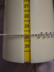 Vintage silver tone Ankle Bracelet with clear Rhinestones