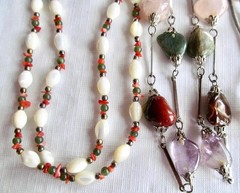 Lot of 4 Vintage 30” Bead & Chain Fashion Necklaces Various colors #32-12