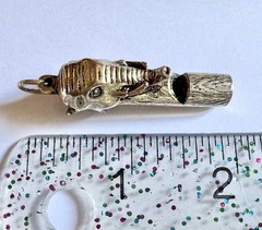 Vintage 1960s-1970s Gold Plated Figural Elephant Whistle Pendant Charm