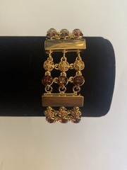 Camrose & Kross Jackie Kennedy Vintage Amber Gold Chain Link Bracelet JBK