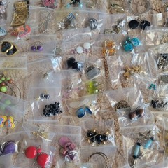 HUGE lot 126 Pairs Earrings Silver & Gold Tone Dangle Studs Hoops ALL WEARABLE