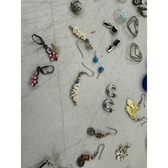 Vintage Estate Gold Silver Tone Clip On Hoop Stud Dangle Drop Earring Lot of 64