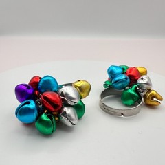 Vintage 90s Jingle Bell Rings Set Silver-tone Women’s Classic Fashion Jewelry