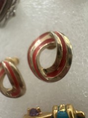 Lot of 16 Vintage Estate Sale Costume Jewelry Earrings with Backs