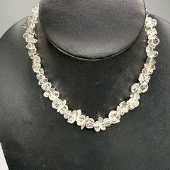 Vintage Necklace Choker Clear Quartz Sterling Silver 15.5 inches