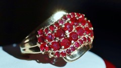 10k yellow gold ring 1.40ct natural, treated ruby size 8 vintage 4.27gr N3724