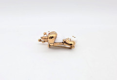 VINTAGE TRIFARI ALFRED PHILIPPE WHITE BEADED FRENCH POODLE DOG PIN/BROOCH AS IS!