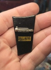Vintage Mosiac Heart Gold Rectangle Brooch Pin, Signed J. Cole 95′