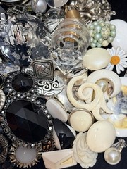 Broken Craft Jewelry -SINGLE Clip & Pierced Earrings, Broken Brooch Pins – 2+lbs