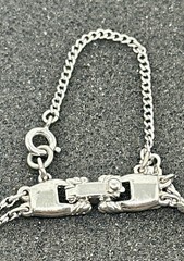 Monet Double Chain Silver Tone Tennis 7″ Bracelet w/Safety Chain