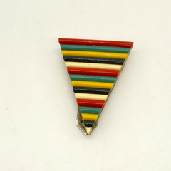 Vintage Dress Clip Multicolor Striped Triangle Acrylic Retro 2 Inches