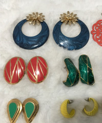 Vintage To Now Pierced Earrings Lot of 12 Colorful Fun Boho Mixed Variety