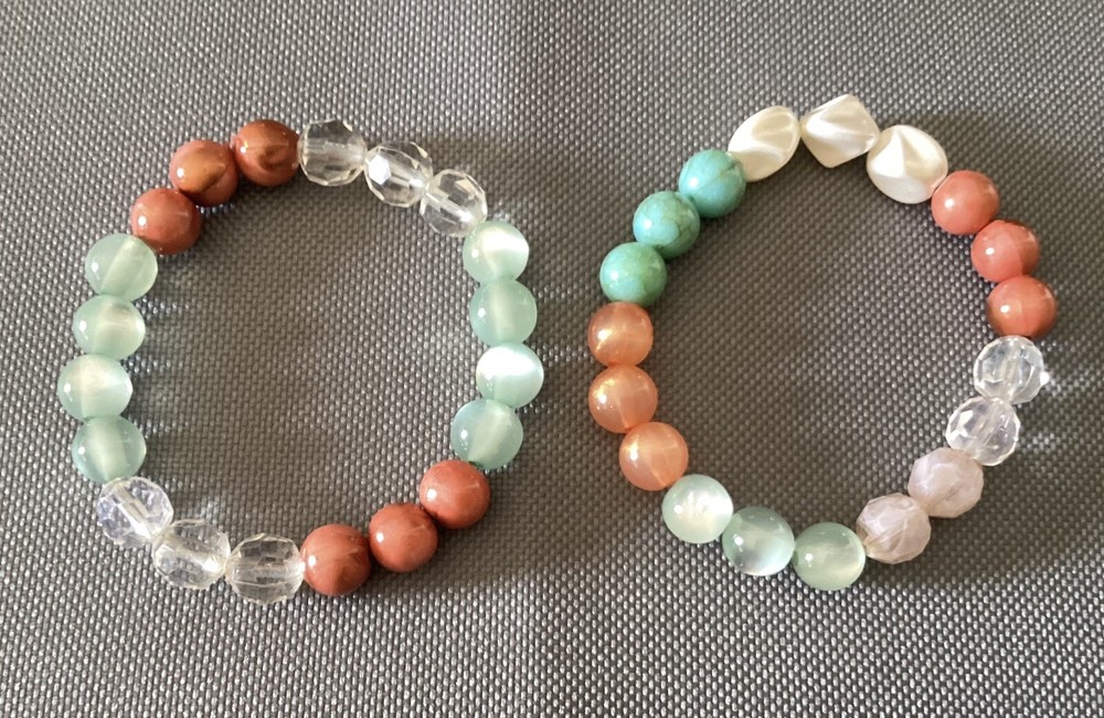 Pair Of Vintage Free Size Beaded Bracelets, Free Size