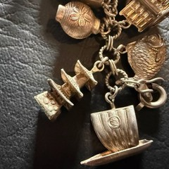 LOADED Vintage Chinese SILVER Charm Bracelet 7” 45 Charms 50 grams