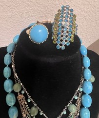 51 pc Vintage Costume Jewelry Lot Southwestern Faux Semi-Precious style Jewelry