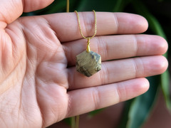 Tiger Eye Hexagon Pendant Necklace: Natural Healing Crystal Gemstone