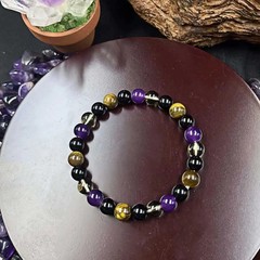 Natural Stone Symbolic Beaded Bracelet UNISEX Anxiety Relief Protection Jewelry