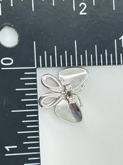 Vintage Butterfly Sparkle Rhinestone Silver Tone Stud Earrings