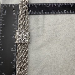 Vintage Art Nouveau Revival Silver Tone Chunky 6.5″
