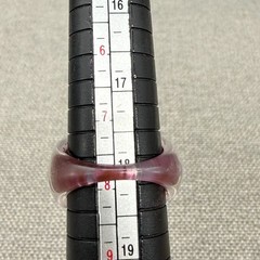 Vintage Ring Burgundy Domed Lucite Painted Flowers Boho Size 7.75