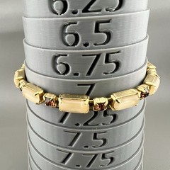 Vintage La Rel Bracelet Glass Rectangle Cabochon Rhinestone Gold Tone Signed 7”