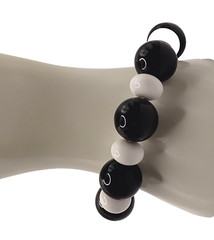Monet Professional Career Black & White Beaded Vintage Necklace & Bracelet Set