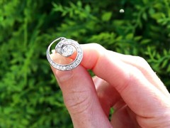 Vintage 1.70Ct Diamond and 14k White Gold Twirl Earrings Circa 1940