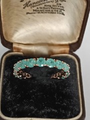 Vintage 1990s 14 Ct Rolled Gold Frosted Emerald Ring Size UK U US 10 Hallmarked