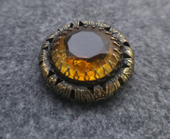 Vintage Art Noveau/Victorian Style Amber Glass Pendant Bronze/Brass Tone