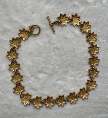 Vintage Anne Klein Matte Gold Star Link Choker Necklace Toggle Celestial 80s 90s