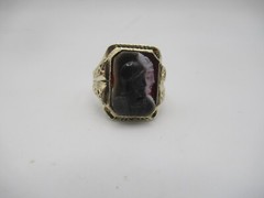 Two Tone Sterling Silver And 10kt. Yellow Gold Overlay Ring