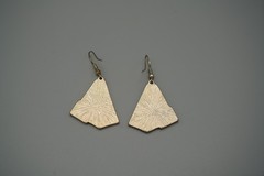 Vintage Geometric Black/Silver Tone Set-Enamel Earrings-Glass Onyx Bracelet