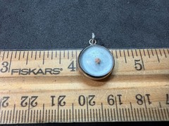 1.25g Vintage Sterling Silver 925 Round Blue Pendant Mustard Seed Quote M