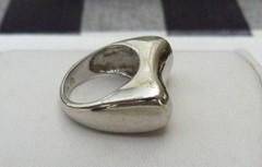 CLASSIC ITALY MODERNIST SCULPTURAL CHUNKY STERLING SILVER RING SIZE 7 1/2