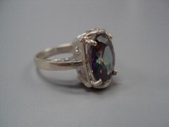 Nice Vintage Women’s ring quartz irradiated silver 925 Ukraine big size 11.25 us