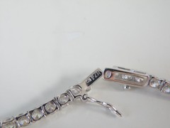 Vintage Sterling Silver 925 Cubic Zirconia Tennis Necklace Fits 18″