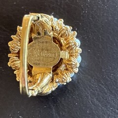 Vendome White Pearl Adjustable Mid Century Brutalist Cocktail Ring