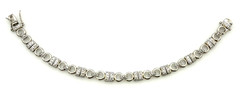 Vintage Signed FAS 925 Two Tone Sterling Silver Vermeil CZ Tennis Bracelet