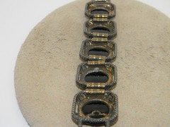 Vintage Judy Lee Iridescent Carnival Glass Wide Panel Bracelet
