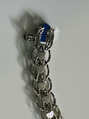 Vintage Monet Silver HEART Double Link Charm BRACELET – 8” – NEW + UNWORN!