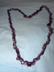 vintage Beautiful stone pendant necklace purples irregular stones 15″