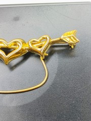 Vintage Heart Brooch Charm Holder Signed P.S.C.O.