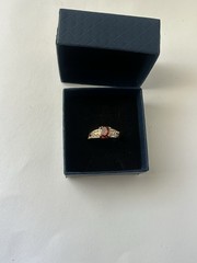 Vintage Red Cubic Zirconia Ring Gold Plated Womens Size 8.5
