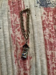 Vintage 1950’s Gold Tone 3D Wishing Well with Stones Charm Bracelet