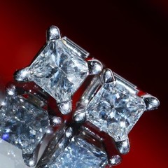14k white gold stud earrings 0.20ct natural diamond vintage 0.65gr N3617